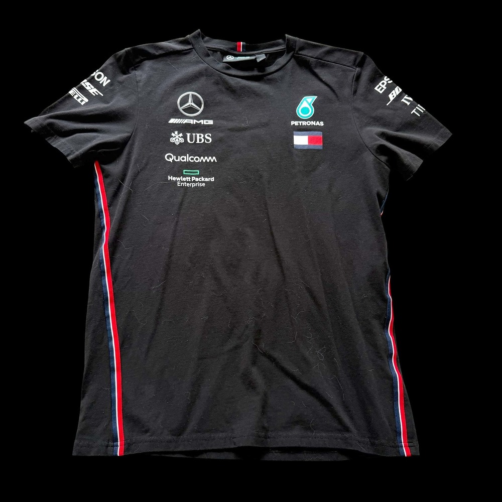 Mercedes AMG Petronas F1 Team T-Shirt Sm/Med Black Tommy Hilfiger Racing Tee